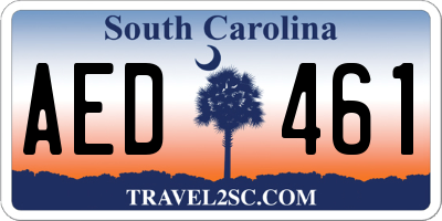 SC license plate AED461