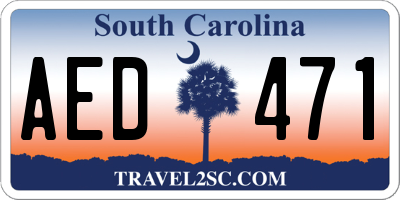 SC license plate AED471