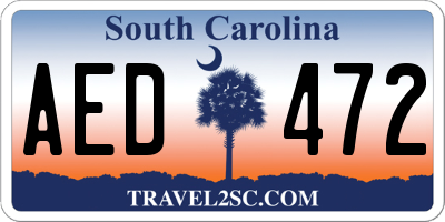 SC license plate AED472
