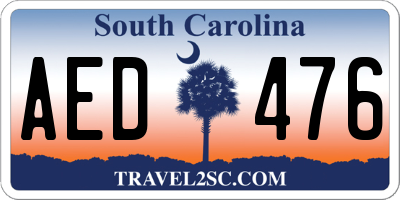 SC license plate AED476