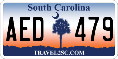 SC license plate AED479