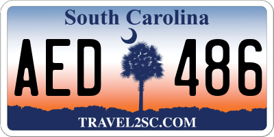 SC license plate AED486