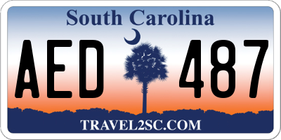 SC license plate AED487