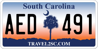 SC license plate AED491