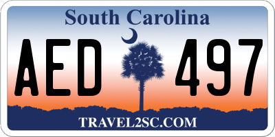 SC license plate AED497