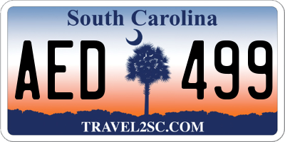 SC license plate AED499