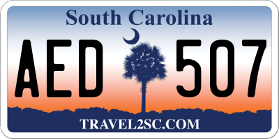 SC license plate AED507