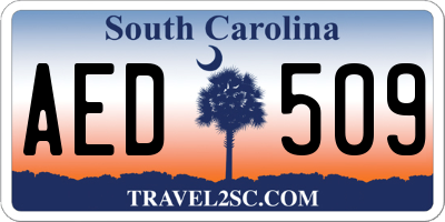 SC license plate AED509