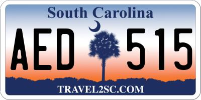 SC license plate AED515
