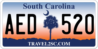 SC license plate AED520