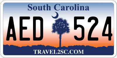 SC license plate AED524