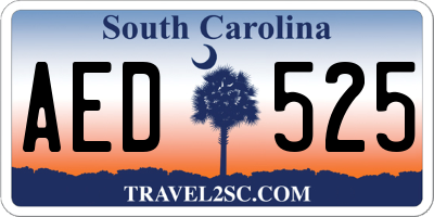 SC license plate AED525
