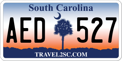 SC license plate AED527