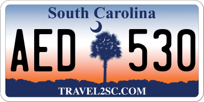 SC license plate AED530