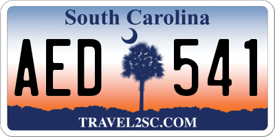 SC license plate AED541