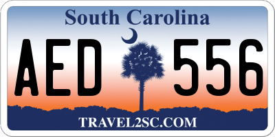 SC license plate AED556