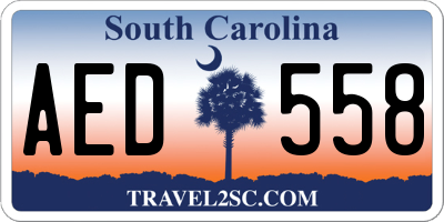 SC license plate AED558