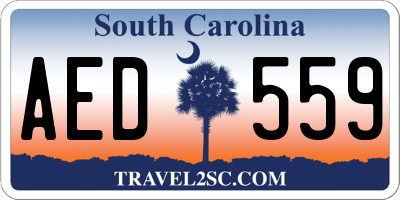 SC license plate AED559