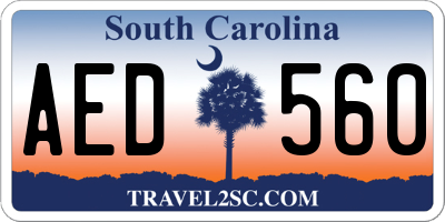 SC license plate AED560