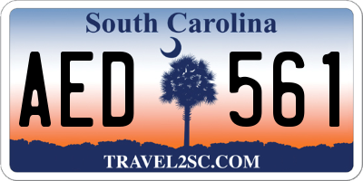 SC license plate AED561