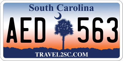 SC license plate AED563