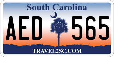 SC license plate AED565