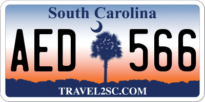 SC license plate AED566