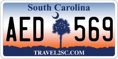 SC license plate AED569