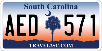 SC license plate AED571