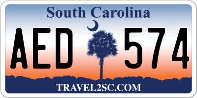 SC license plate AED574