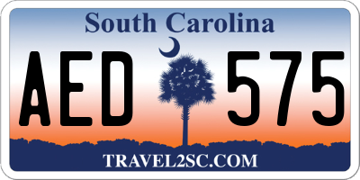 SC license plate AED575