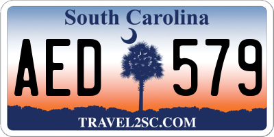 SC license plate AED579