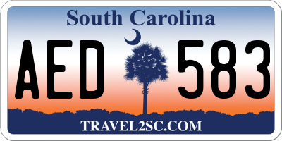SC license plate AED583
