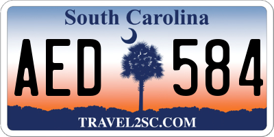 SC license plate AED584