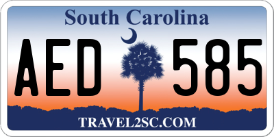SC license plate AED585