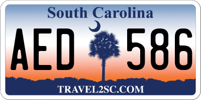 SC license plate AED586