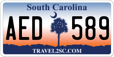 SC license plate AED589