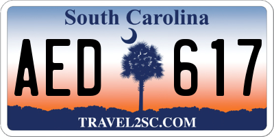 SC license plate AED617