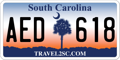 SC license plate AED618