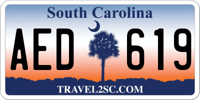SC license plate AED619