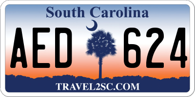 SC license plate AED624