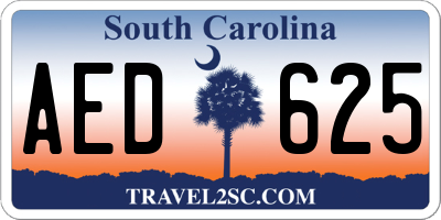 SC license plate AED625