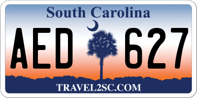 SC license plate AED627