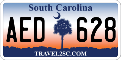 SC license plate AED628
