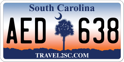 SC license plate AED638