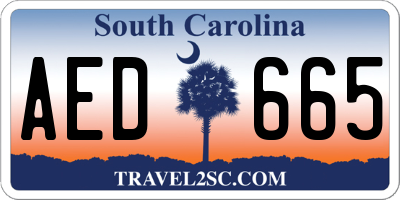 SC license plate AED665