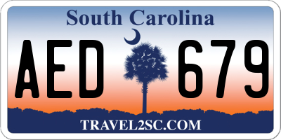 SC license plate AED679