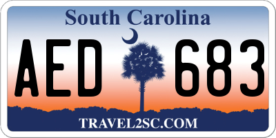 SC license plate AED683