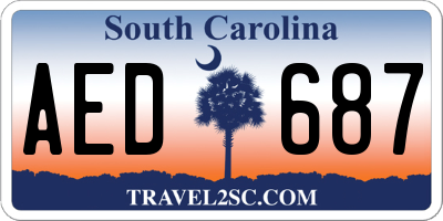 SC license plate AED687