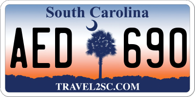 SC license plate AED690